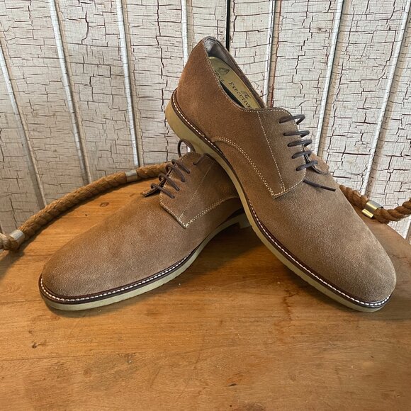 Banana Republic Tan Suede Leather Plain Toe Oxford Shoes Men’s 11.5 - Picture 2 of 8